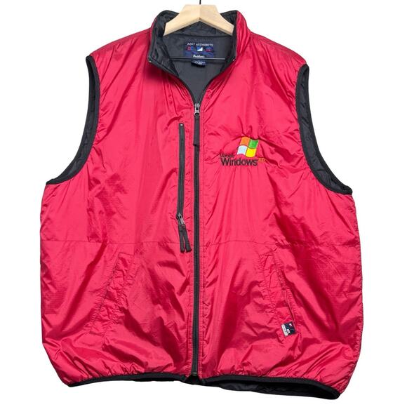 Vintage Microsoft Windows XP Port Authority Adult Size XL Red Vest Early 2000s - Picture 1 of 16